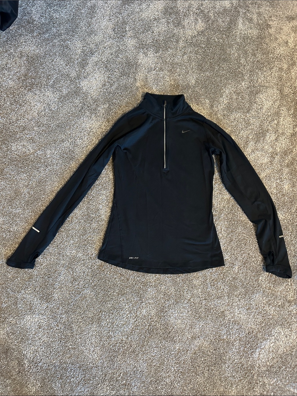 Nike Black Dri-FIT Half-Zip Long Sleeve Athletic Top
